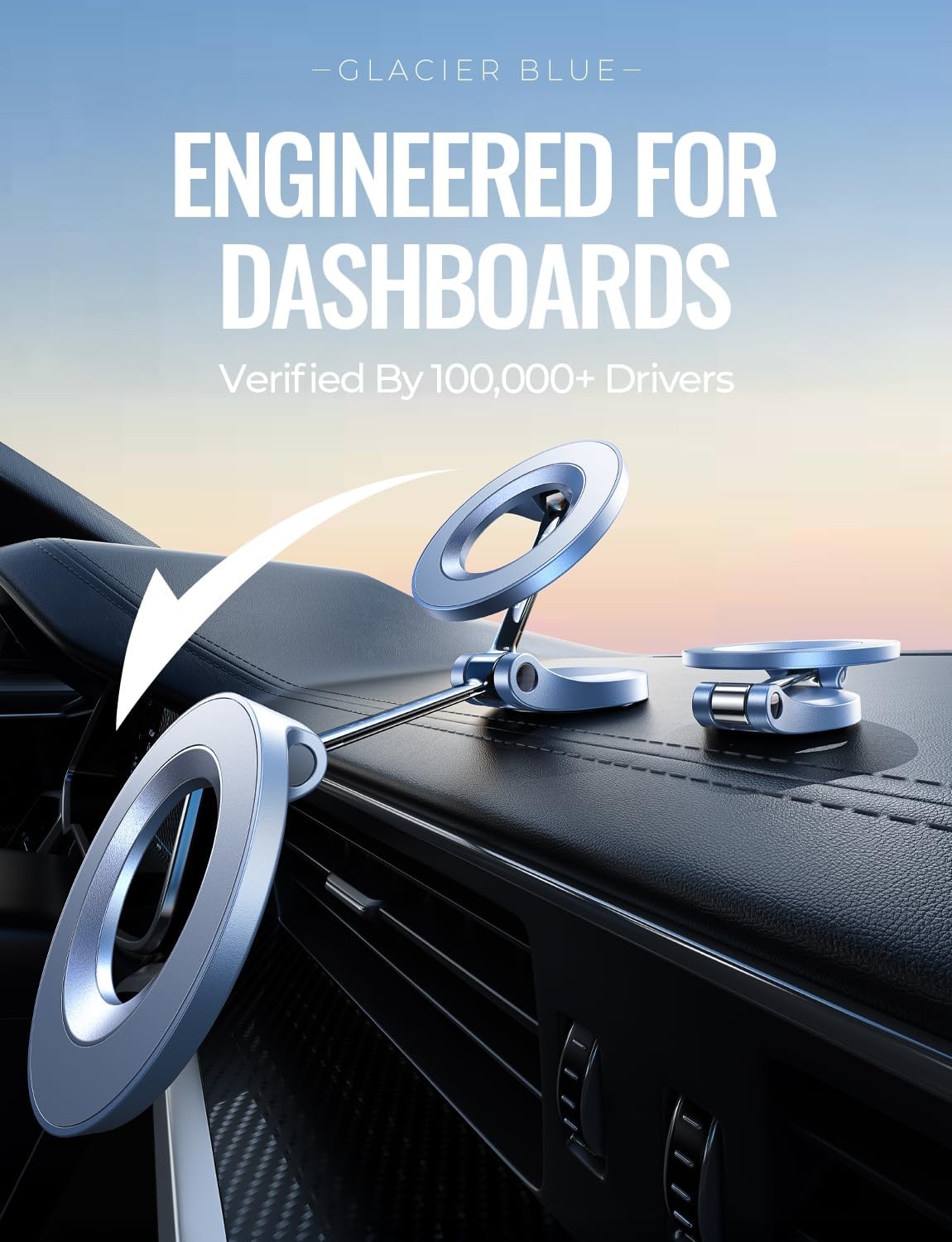 LISEN for Magsafe Car Mount, Magnetic Phone Holder for Car, Car Accessories for iPhone 16 Pro Max,Gifts for Men Women Him Her, Fit for iPhone16 Pro/Pro Max 15 14 13 12, Carbon Fiber Blue