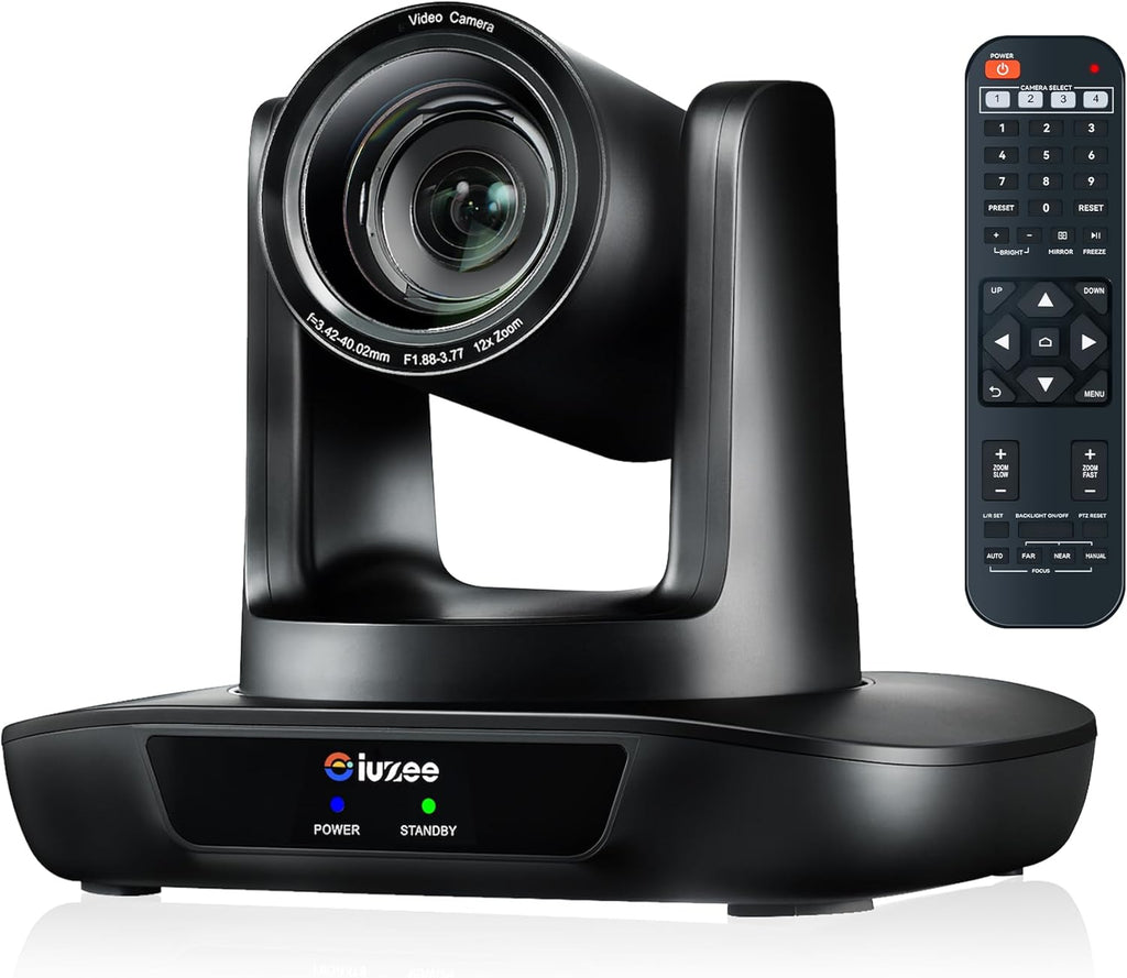 12X Optical Zoom Conference Room Camera USB3.0 HDMI PTZ Camera 1080P 60FPS Wide-Angle for Video Conference Church Live Streaming Meeting Education Works with Zoom Webex OBS YouTube