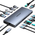 USB C Docking Station Dual Monitor for Dell XPS/HP/Lenovo/Surface, 15 in 1 USB-C Hub 3 Monitor Adapter, Dock with 8K DisplayPort, 2 HDMI 4K@60Hz, 6 USB A/C, 100W PD, Ethernet, SD/MicroSD