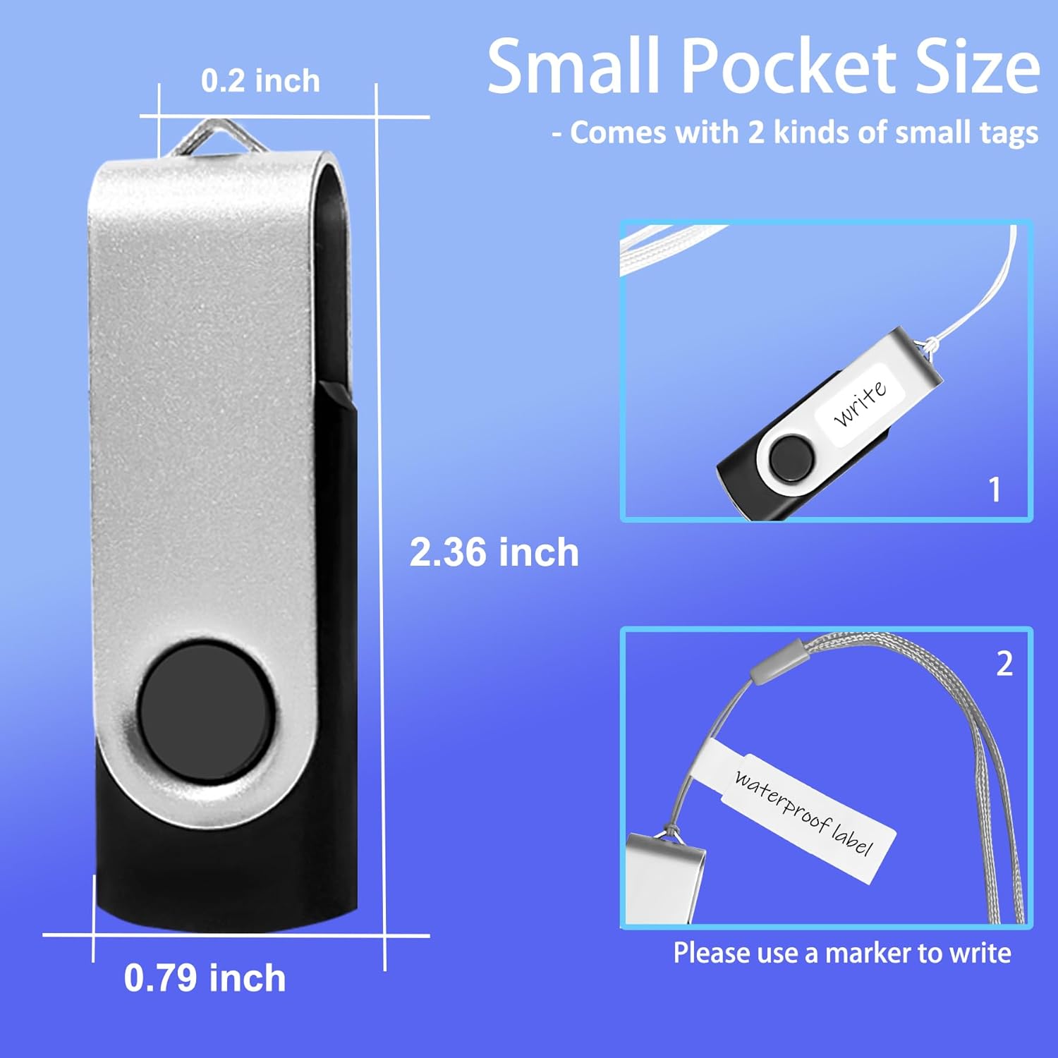Thumb Drive 2GB USB Flash Drives 20 Pack 2 GB USB 2.0 Jump Drives Multipack Flash Memory Stick Zip Drive Pendrive 20Pack with 20PCS Lanyards Label (Green Sliver 2Gig)