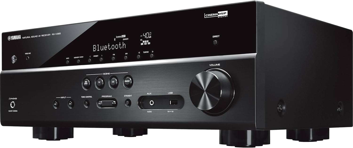 Yamaha Audio YHT-4950U 4K Ultra HD 5.1-Channel Home Theater System with 8" 50W RMS Powered Subwoofer Speakers, True Surround Sound, AV Receiver and Bluetooth Music Streaming Bundle with Accessories