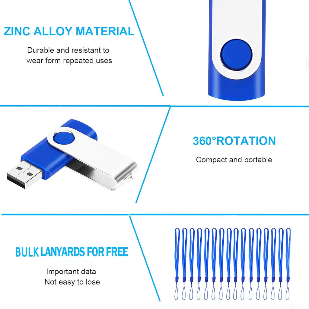 200 Packs of 128MB (Not 128GB) Flash Drives Bulk EASTBULL Flash Drives Pack 128MB USB2.0 Thumb Drives Bulk with Strings (200PCS)