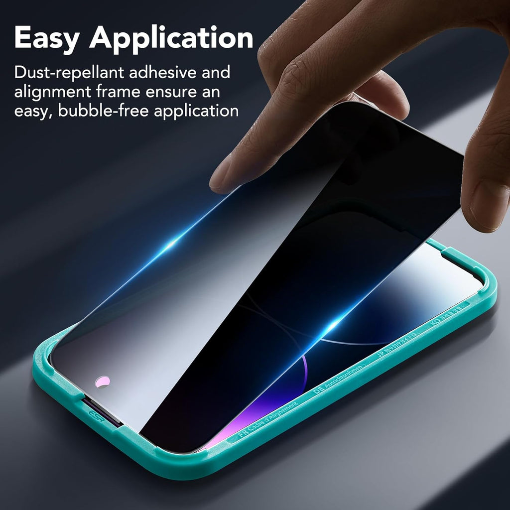 ESR 3 Pack for iPhone 14 Pro Privacy Screen Protector, Anti-spy Tempered-Glass Privacy Screen Protector, Micro-curved Edges, Case Friendly