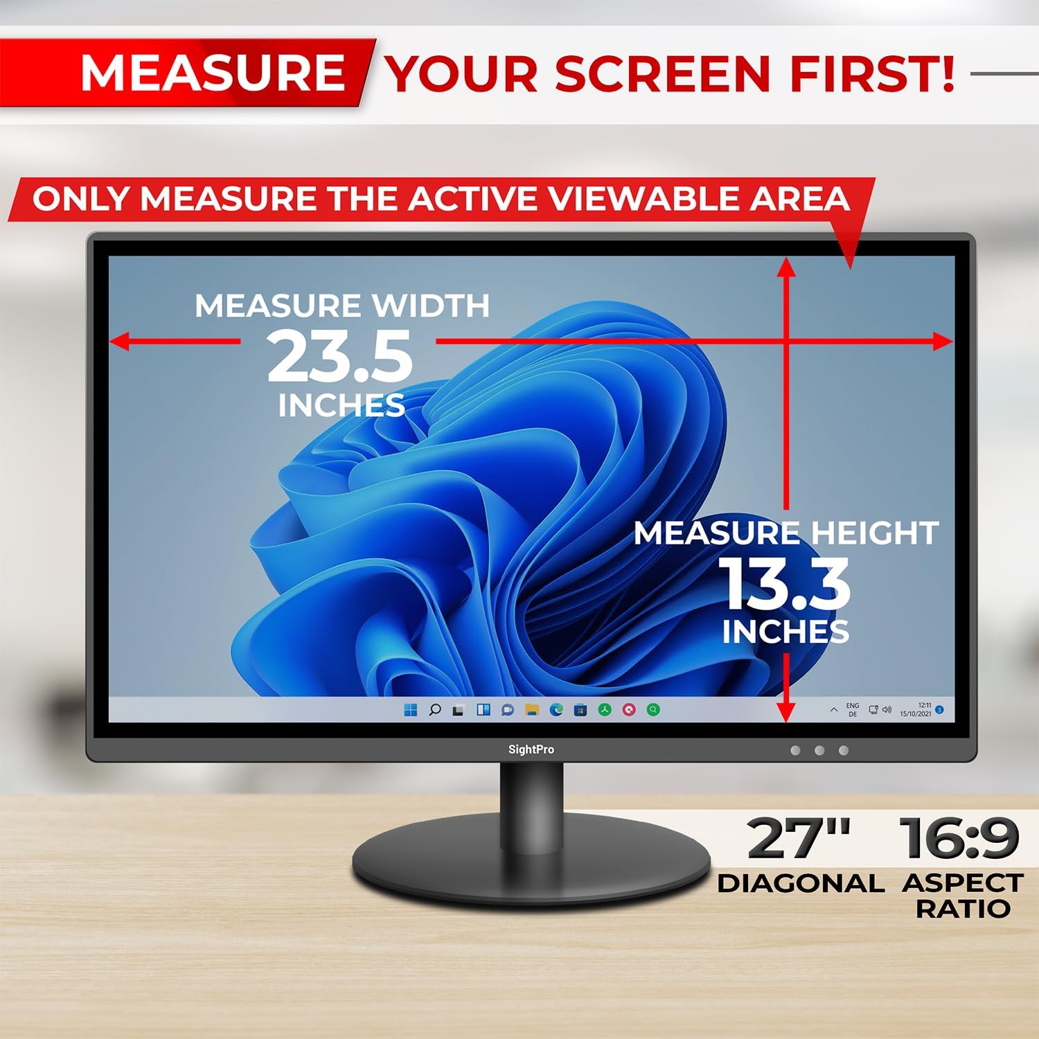 27 Inch 16:9 [2 Pack] Computer Privacy Screen Filter for Monitor - Privacy Shield and Anti-Glare Protector