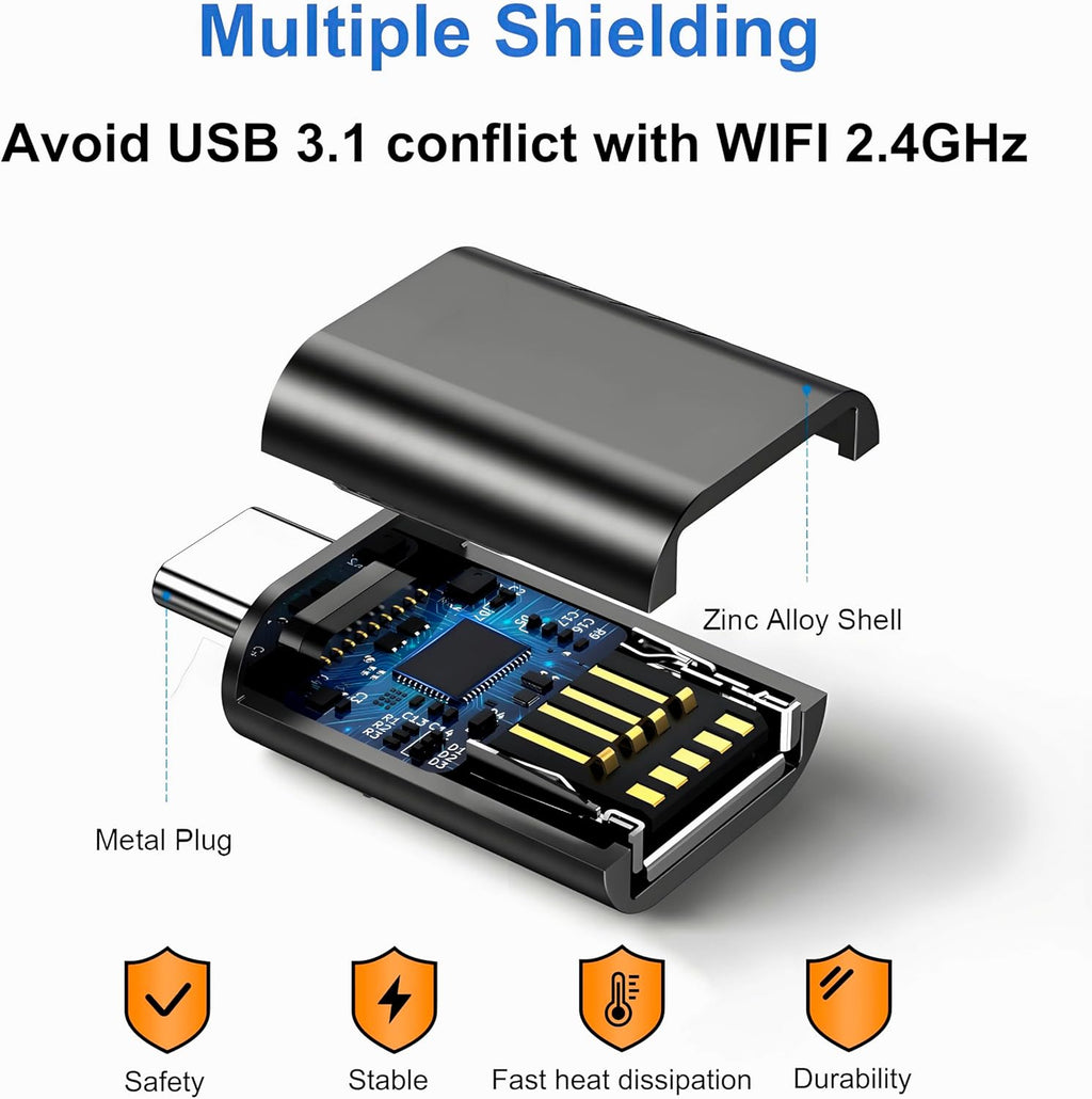 USB to USB C Adapter,USB-C Male to USB3.0 Female Adapter Thunderbolt 3 OTG Converter,Compatible with MacBook Pro,MacBook,iPad/Samsung Galaxy S20-S23 / Dell XPS,and More USB Devices Rope Black