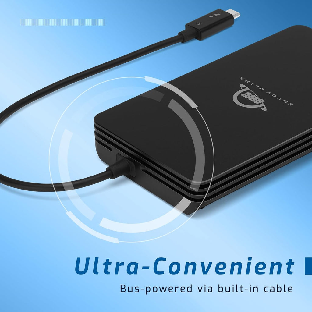 OWC 4TB Envoy Ultra Thunderbolt 5 Portable SSD Enclosure External Drive, Ultra Fast with TB5 Transfer Rates Over 6000MB/s, TB3, TB4 and USB4 Compatible, Works with Mac and PC