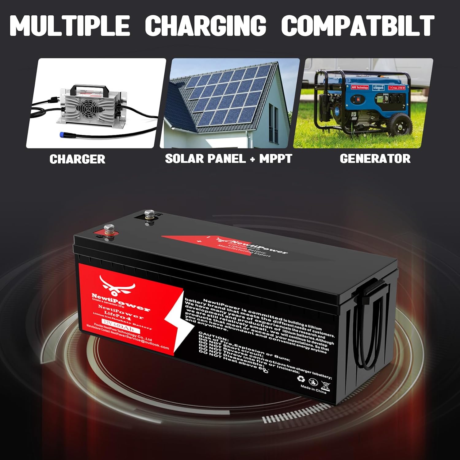 12V 600Ah Lithium LiFePO4 Battery with 250A BMS Grade A Cells Deep Cycle Rechargeable Battery,10000+ Cycles,Perfect for Golf Cart,Off Grid Applications (12.8V 600Ah-BLU)