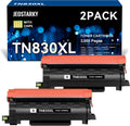 Compatible TN830XL Toner Replacement for Brother TN830XL TN830 XL Toner use with HL-L2460DW HL-L2405W HL-L2400D HL-L2480DW MFC-L2820DW MFC-L2760DW DCP-L2640DW MFC-L2900DW (Black,2 Pack)
