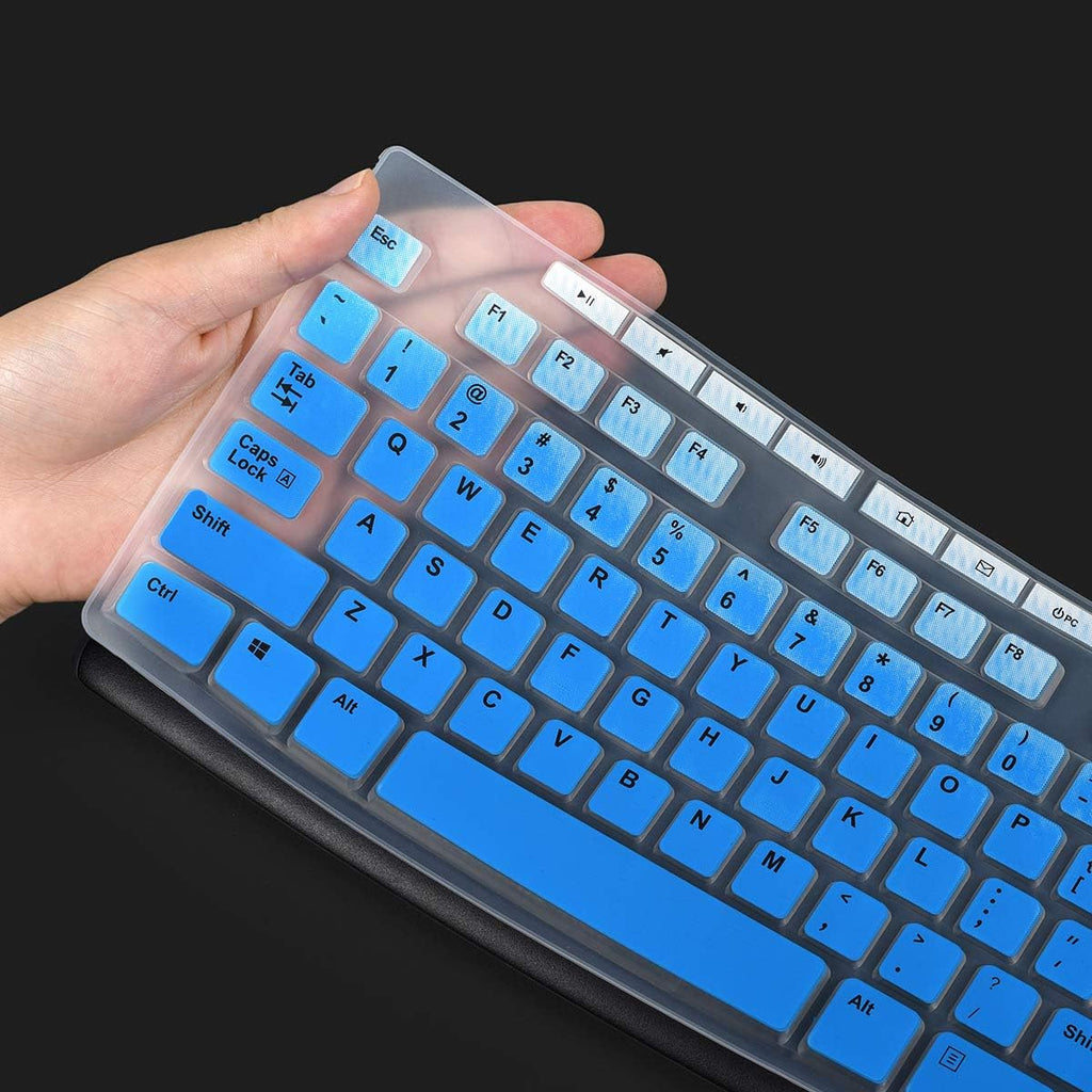 Keyboard Cover for Logitech MK295 MK370 MK270 K270 MK260 Keyboard, MK370 MK295 MK270 MK200 Keyboard Cover Skin Protector - Gradual Blue