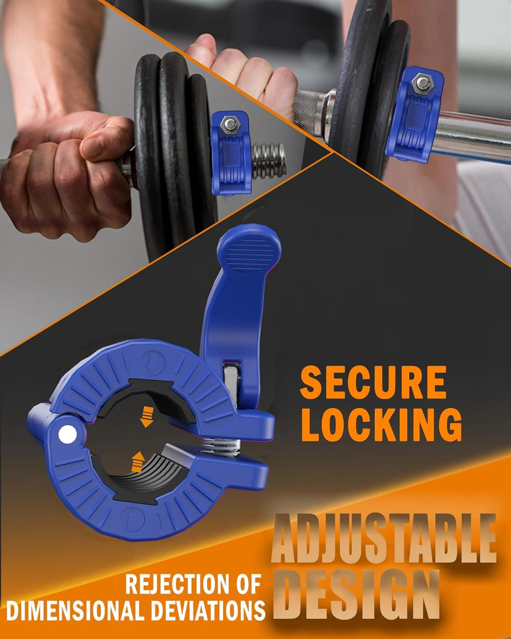 MAXRICH Barbell Clamp 1 inch Multiple Sizes & Adjustable Weight Clips for Quick Release Barbell Collars