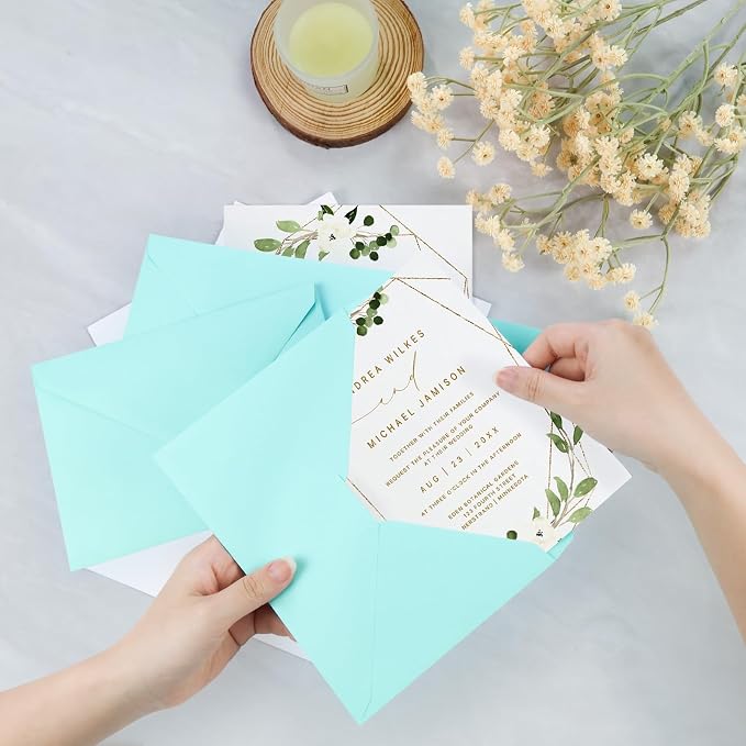 200 Pack A7 Envelopes, Light Blue Greeting Card Envelopes Self Seal, 5.24 x - Image 5