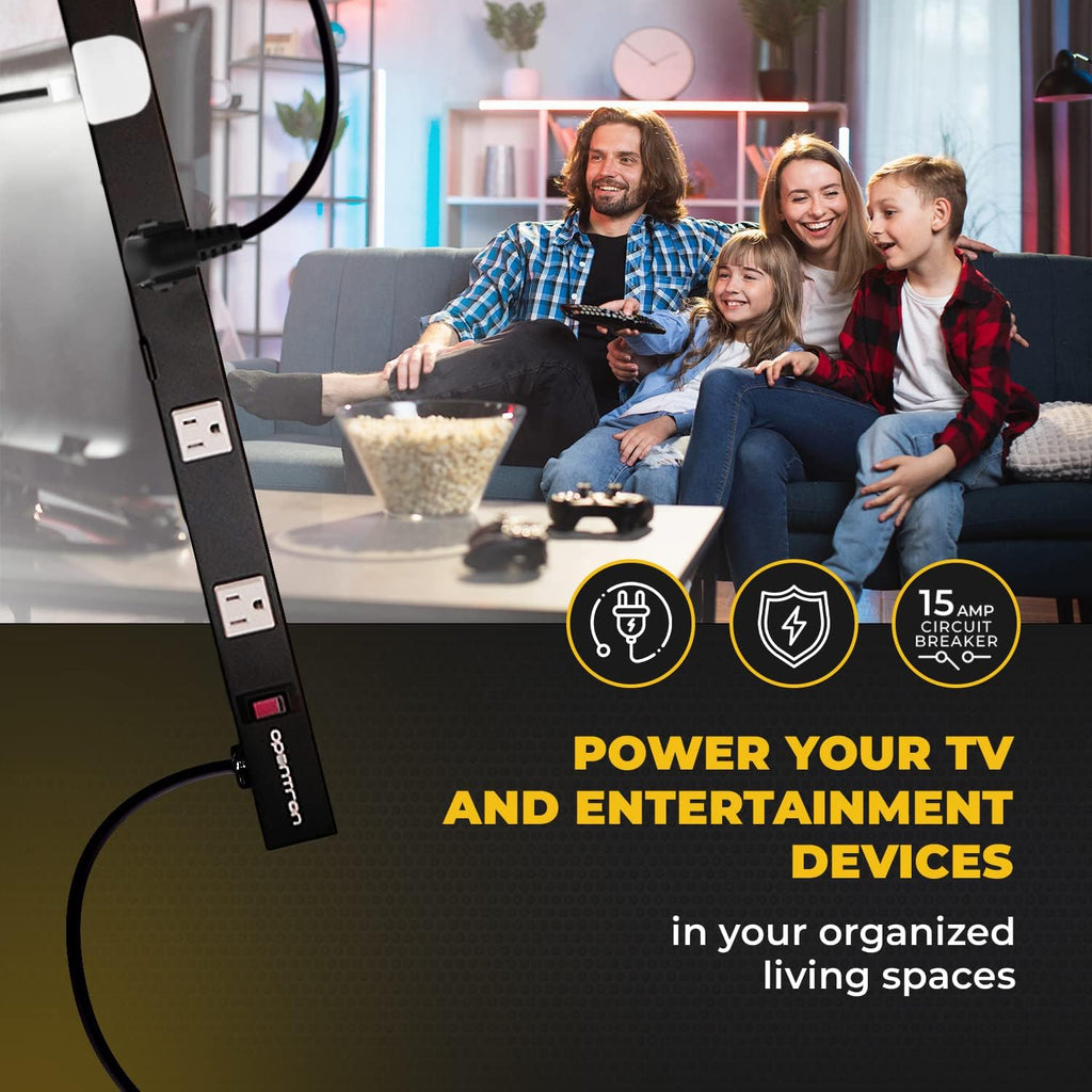 12 Outlets 4 Feet Body Heavy Duty Metal Surge Protector Power Strip (12 Outlet 6 Feet Power Cord Vertical Power Plug)