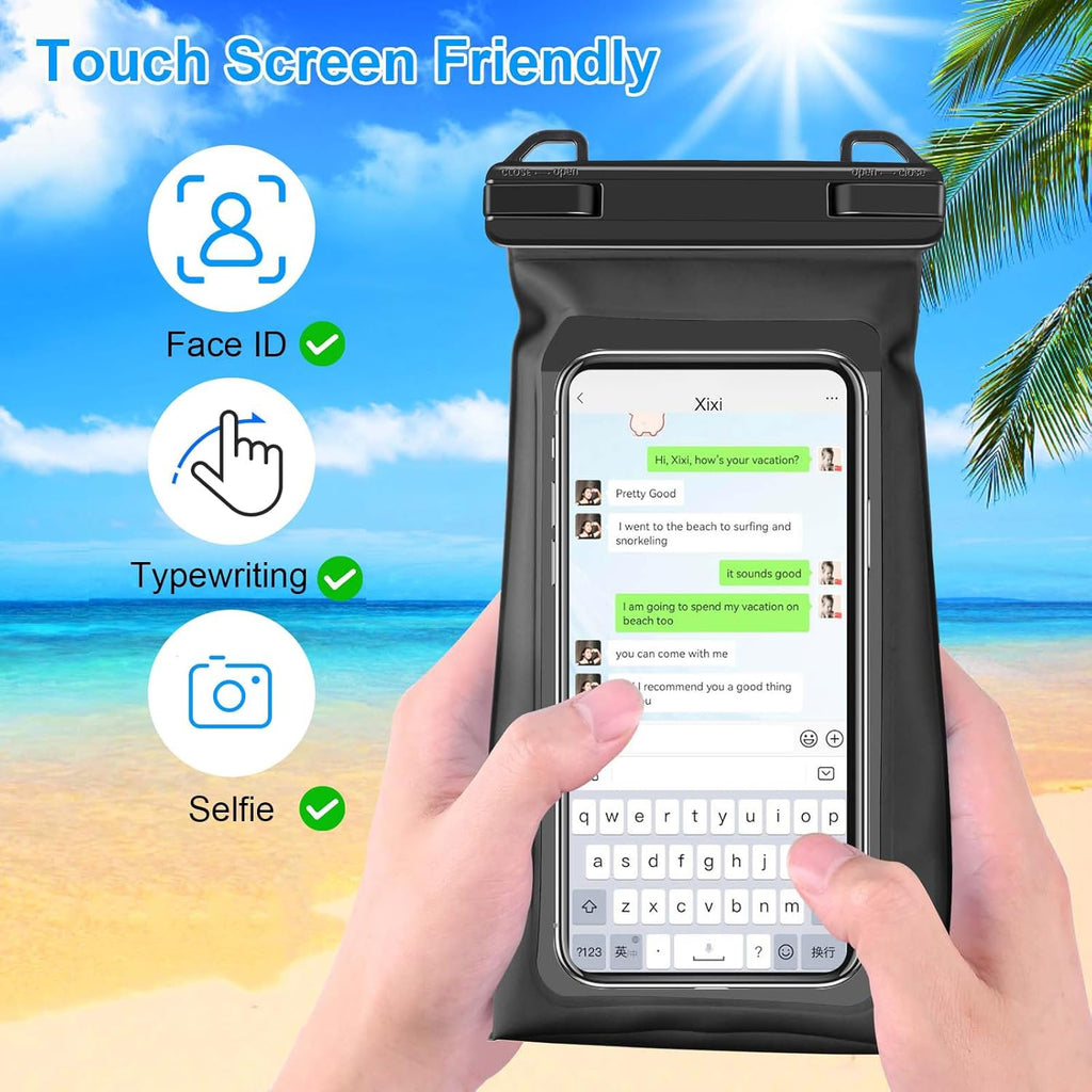 Large Capacity Waterproof Phone Pouch Floating, Waterproof Bag Case for iPhone 15 14 Pro Max 13 12 11 X XR 8 Plus Samsung Up to 6.9'', IPX8 Water Proof Phone Dry Bag for Swimming Kayaking, 1Pack