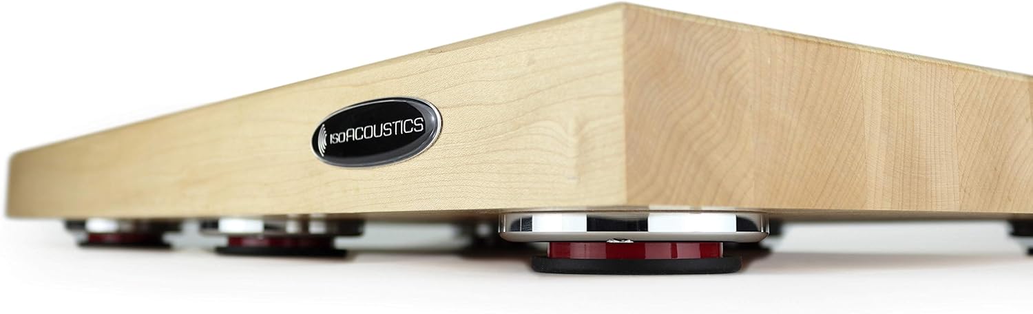 IsoAcoustics Delos Turntable Isolation Butcher Block Series: 2216M1 (22" W x 16" D x 1.75" H) Maple