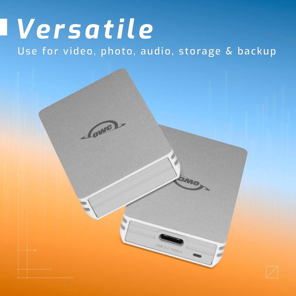 OWC 2TB Envoy Single Ultra Portable Aluminum Bus Powered 10G/s USB-C Thunderbolt Compatible External NVMe SSD Drive