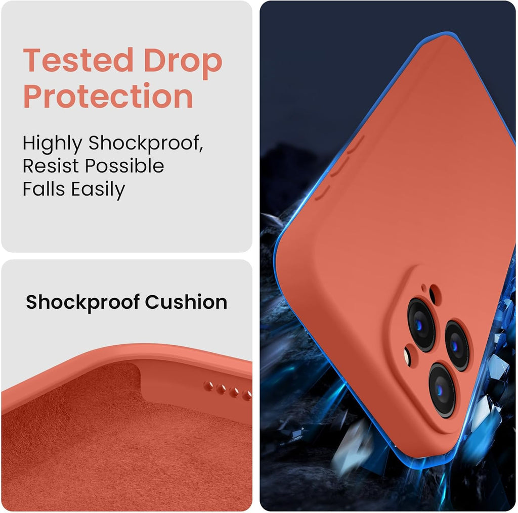 FireNova Designed for iPhone 15 Pro Max Case, Silicone Upgraded [Camera Protection] Phone Case with [2 Screen Protectors], Soft Anti-Scratch Microfiber Lining Inside, 6.7 inch, Pink Pomelo
