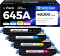 645A Toner Cartridge Set 4-Pack High Yield Replacement for HP 645A C9730A C9731A C9732A C9733A Compatible with HP Color LaserJet 5500 5500n 5500dn 5500dtn 5500hdn 5550 5550n 5550dn 5550dtn Printer Ink