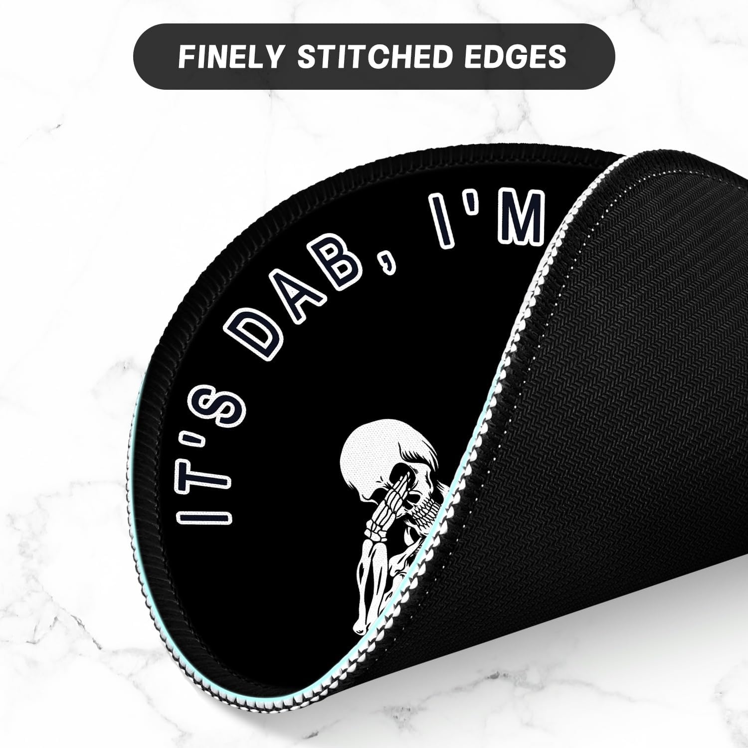 ITNRSIIET Round Mouse Pad with Stitched Edge Premium-Textured Waterproof Non-Slip Rubber Base Desktop Protection Mat Diameter 8.7 inches, Dab