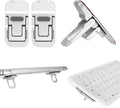 Bewudy 2 Pcs Portable Keyboard Riser With Dual Tilt Angle Adjustment, Foldable Laptop Stand, Mini Computer Stand for Desk, Self-Adhesive Feet for Most Keyboards (Silver)