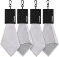 2 Sided Glasses Cleaning Kit,Portable Glasses Cleaner Cloth Keychain,Reusable Microfiber Eye Glasses Lens Cleaning Cloth Wipes Kit with Pouch,Black,6X 6-Inch