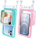 Niveaya [Floatable Floating Waterproof Phone Pouch 2 Pack-Up to 8.5", Large Space Adjustable Neck Lanyard Waterproof Phone Case, Phone Dry Bags for Vacation Beach Pool Kayak Cruise Travel Essentials