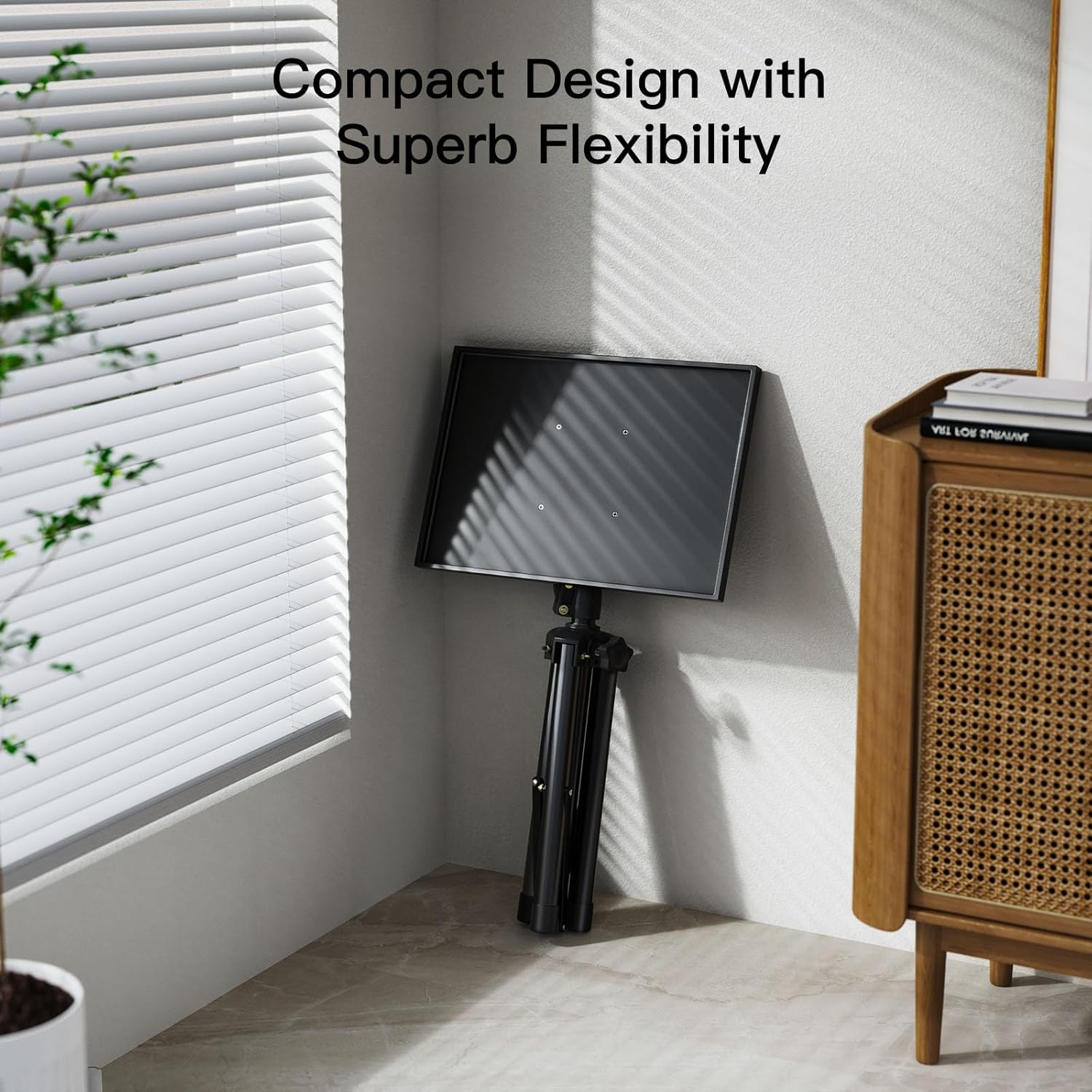 AMADA HOMEFURNISHING Height Adjustable Projector Tripod Stand for 26 to 51 in, Foldable Laptop Tripod Stand, Portable Outdoor Projector Stand for Laptop, Projector, DJ, or Sheet Music-AMPS02