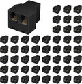 Uvital RJ12 6P6C 3 Female Telephone Line Splitters, Phone Jack Splitter, Telephone Landline Cable Connector and Separator(Black, 50 Pack)