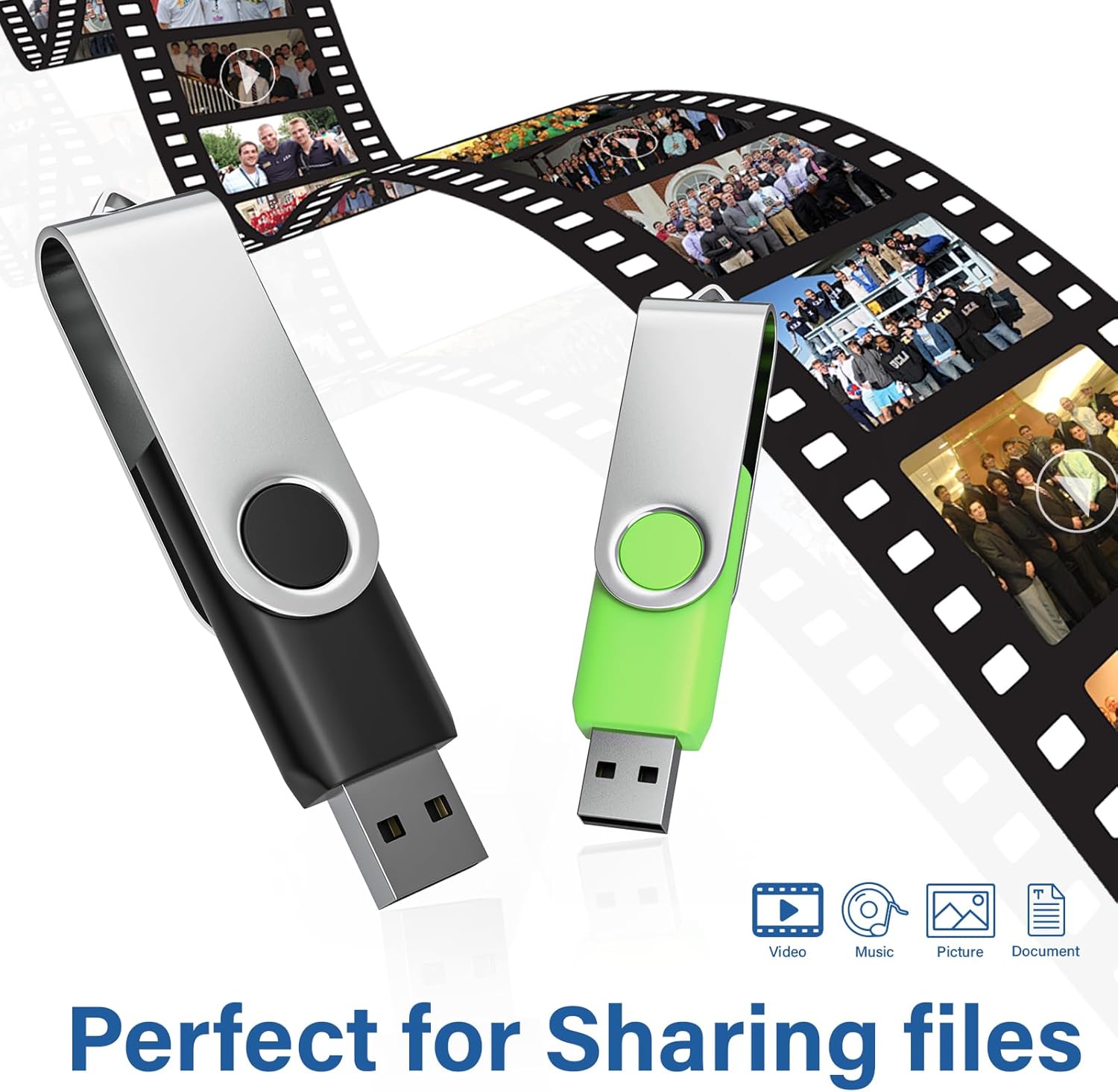 USB Flash Drives 8GB 20 Pack, Wooolken USB 2.0 Thumb Drives with Keychains Memory Stick USB Drive Pendrive for PC Laptop Computer (Black)