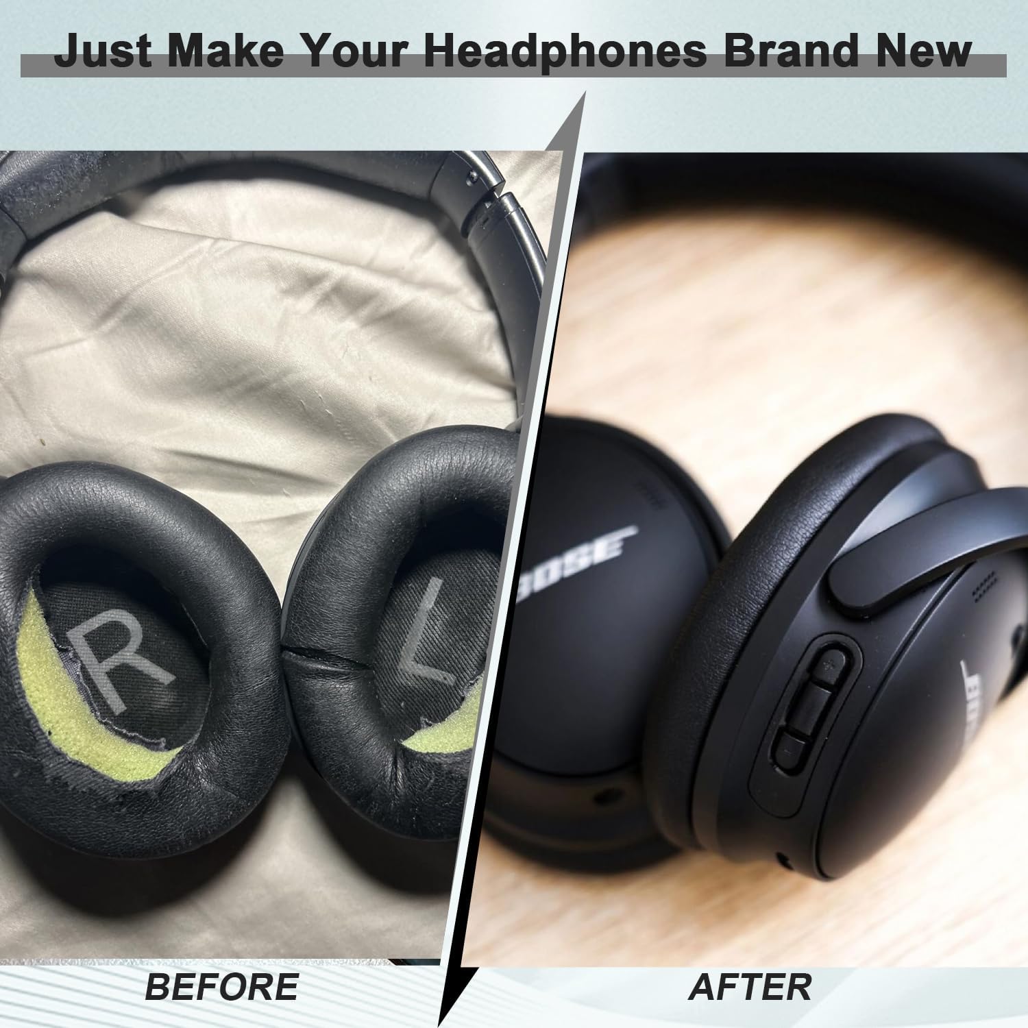 Replacement Ear Pads for Bose QuietComfort 45 (QC45)/QuietComfort SE (QC SE)/Quiet Comfort Headphones, Ear Cushions, Headset Earpads, Ear Cups Cover with Soft Protein Leather (Cypress Green)