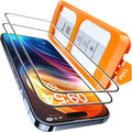 TOCOL for iPhone 15 Screen Protector 9H Hardness Military Grade Shatterproof HD Tempered Glass Full Coverage Easy Installation Case Friendly 2 Pack