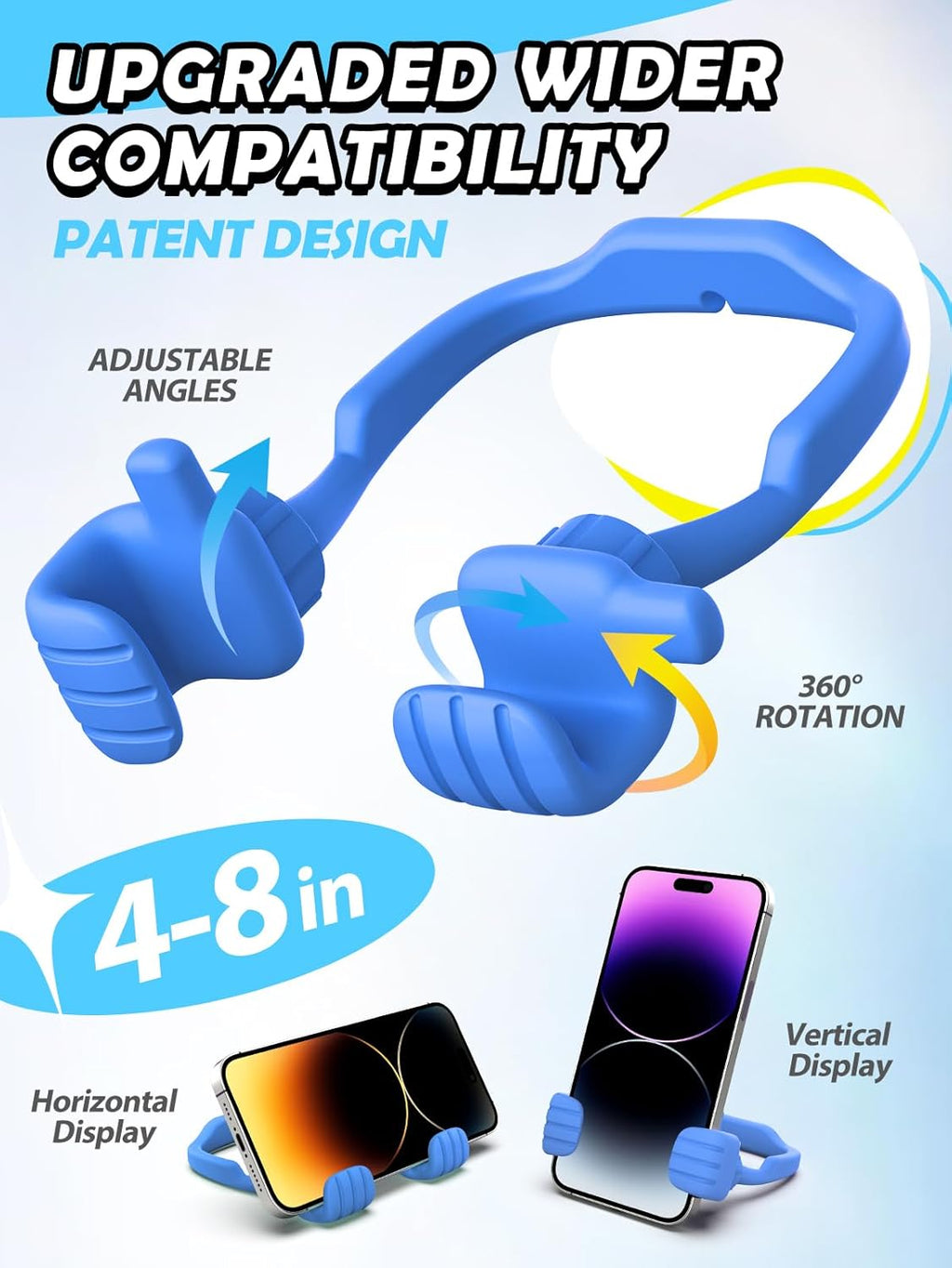Easter Basket Stuffers for Teens Boys Kids Men Adults Cell Phone Stand: Flexible Thumbs Up Lazy Cellphone Holder for Desk Funny Birthday Easter Gifts for Women Mom Teenager Tween Cool Gadget Ideas