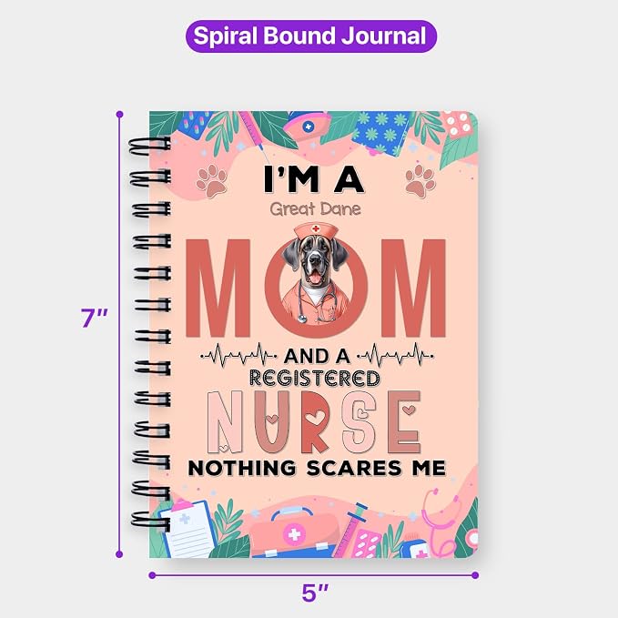 Ninety3POD I'm a Great Dane Mom and a Registered Nurse Nothing Scares Me Spiral - Image 5