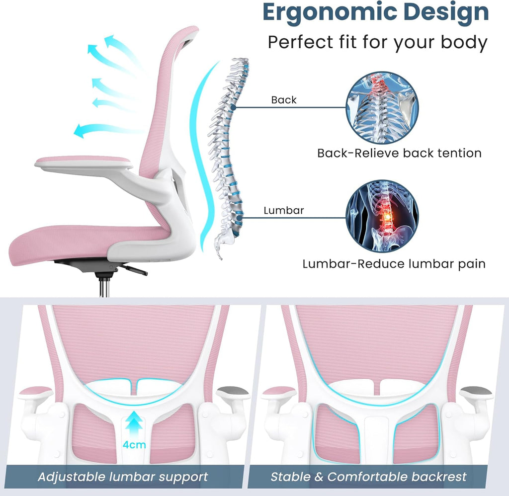 Drafting Chair, Tall Office Chair with Flip-up Armrests Executive Ergonomic Computer Standing Desk Chair, Office Drafting Chair with Lumbar Support and Adjustable Footrest Ring