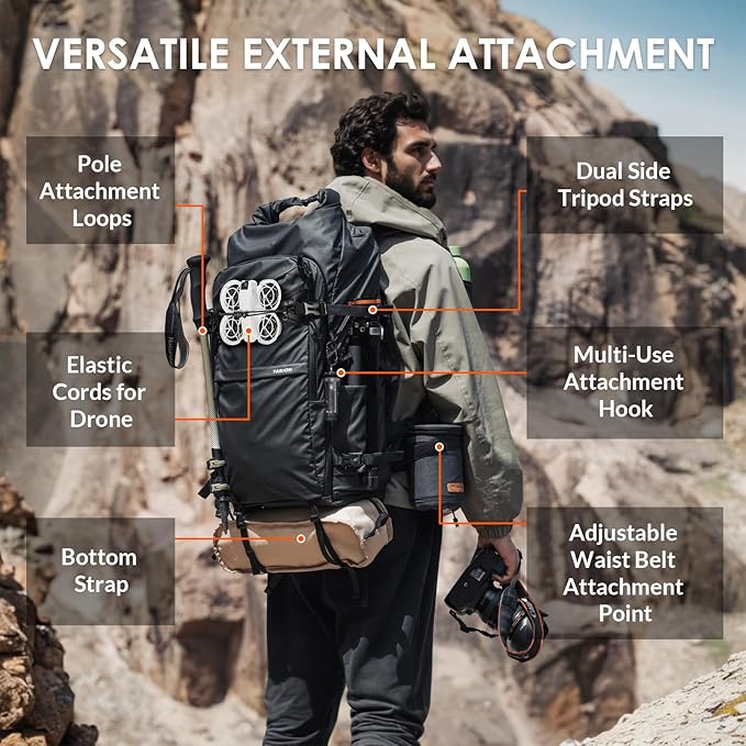 TARION Large Camera Backpack for Photographers - 35L Expandable DSLR Waterproof - Image 3