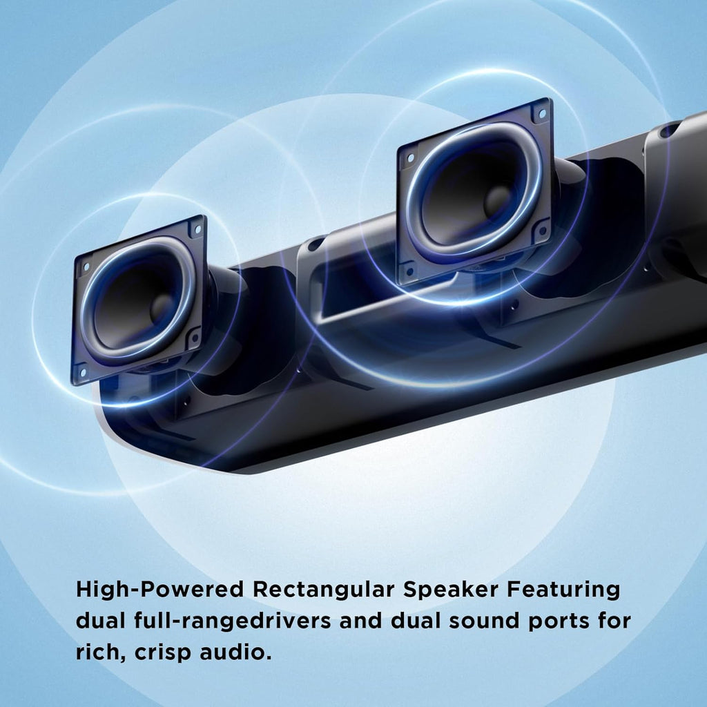 MZEIBO Sound Bar for TV,Soundbars Smart Portable Wireless Sound System with Multi-Connection Modes, Ideal for Family & Friends, Compact and Powerful Audio Device