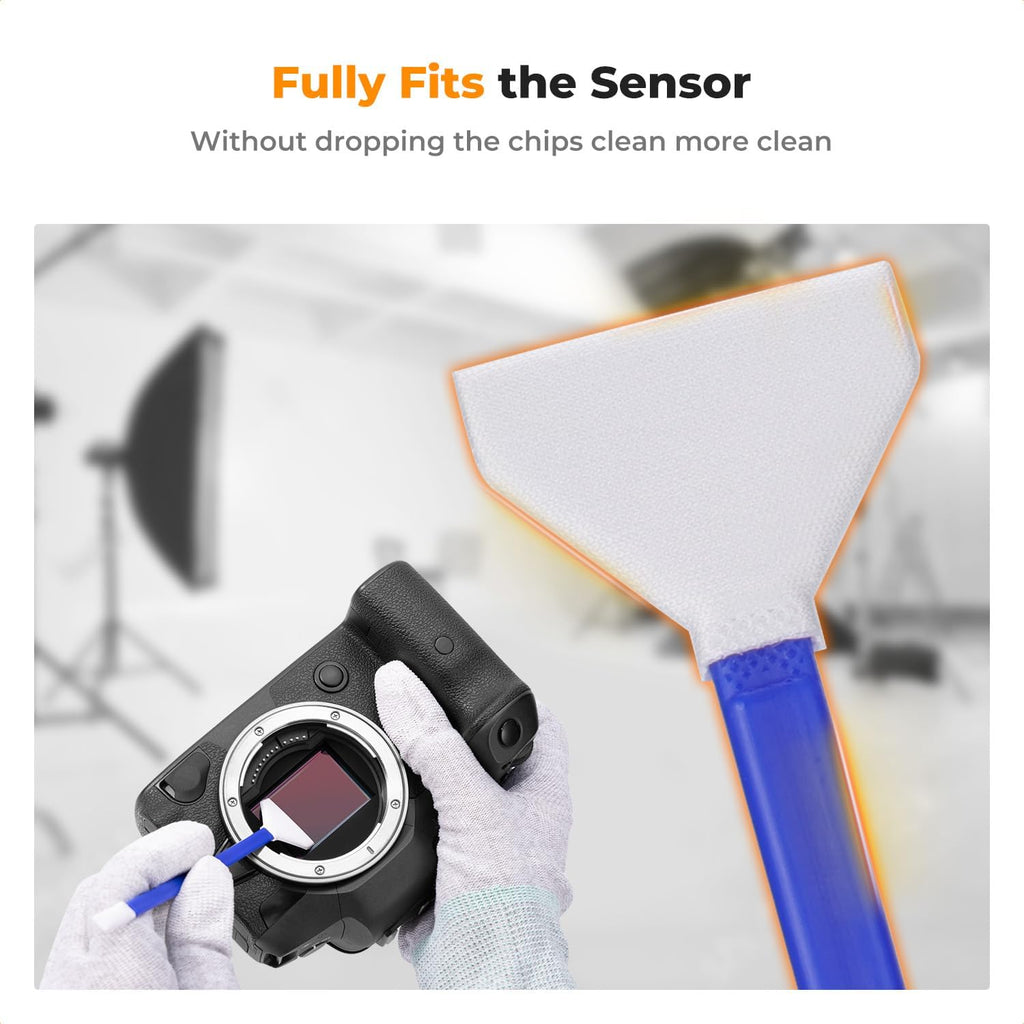 K&F Concept 2-1 24mm Full Frame Sensor Cleaning Swab & Viewfinder Cleaning Swab, DSLR SLR Digital Camera CMOS and CCD Sensor Cleaning Swab Kits for Nikon Sony Canon Camera Clean