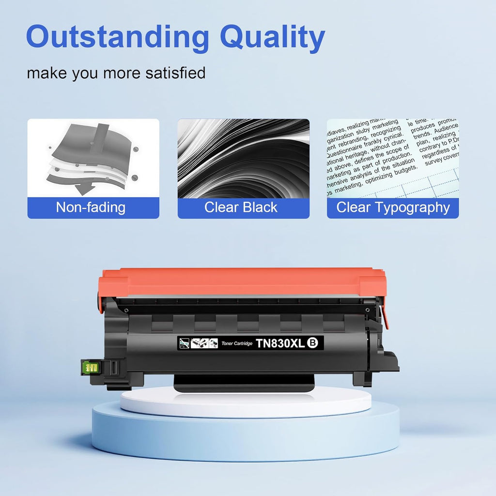 Toner Kingdom Compatible TN830XL Toner Replacement for Brother TN830XL TN830/XL/V/R TN-830XL with DCP-L2640DW HL-L2460DW HL-L2405W HL-L2480DW MFC-L2820DW MFC-L2760DW MFC-L2900DW XL (2 Black)