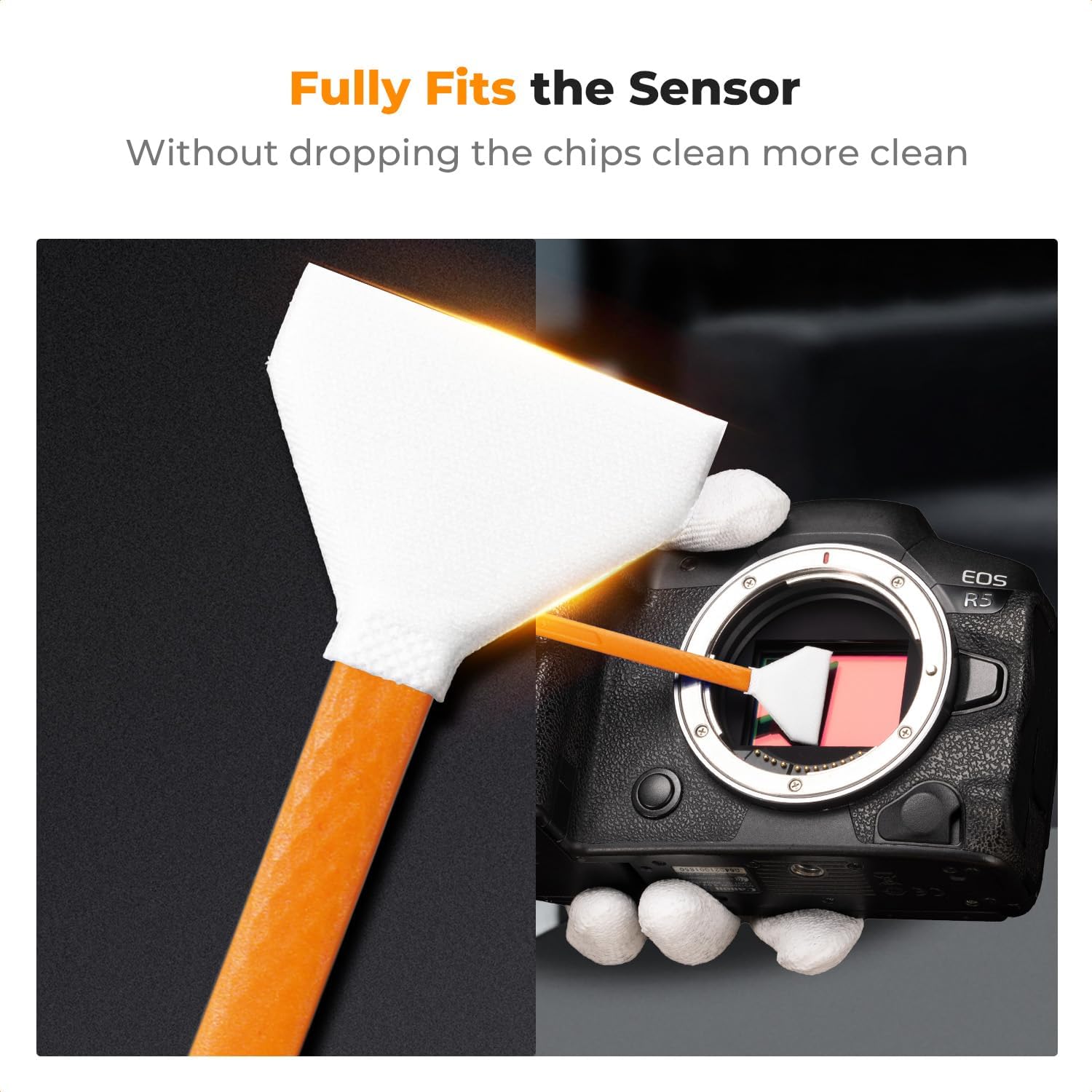 K&F CONCEPT Camera Cleaning Kit16mm APS-C Frame Sensor Cleaning Swab*6 + 20ml Sensor Cleaner, DSLR SLR Digital Camera CMOS Cleaning Compatible with Nikon Sony Canon Camera Clean