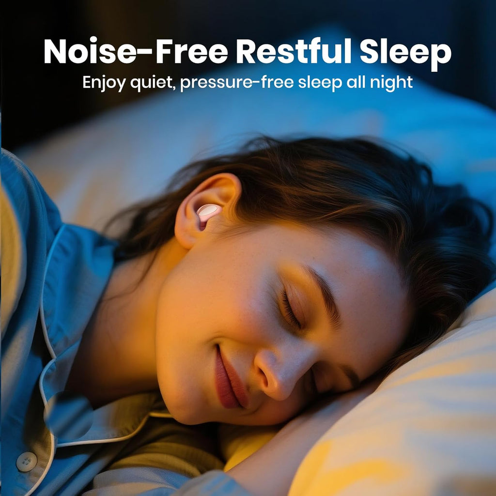 Ear Plugs for Sleeping Noise Cancelling, 45dB Reusable Silicone Ear Plugs for Concert, 8 Tips Earplugs for Noise Reduction, Hearing Protection Earplugs for Sleep, Concert, Snoring, Work, Pink