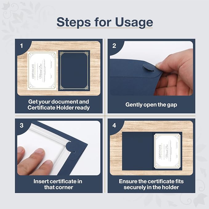 BELLE KR® Blue Certificate Holders 8.5 x 11, Cardstock and Documents - Image 5