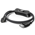 ANDTOBO USB Switch Extension Cable, (Upgraded Data + Power) USB Extension Cord with On/Off Power Switch Cable for LED Strips, iOS System, etc- 3.3 FT