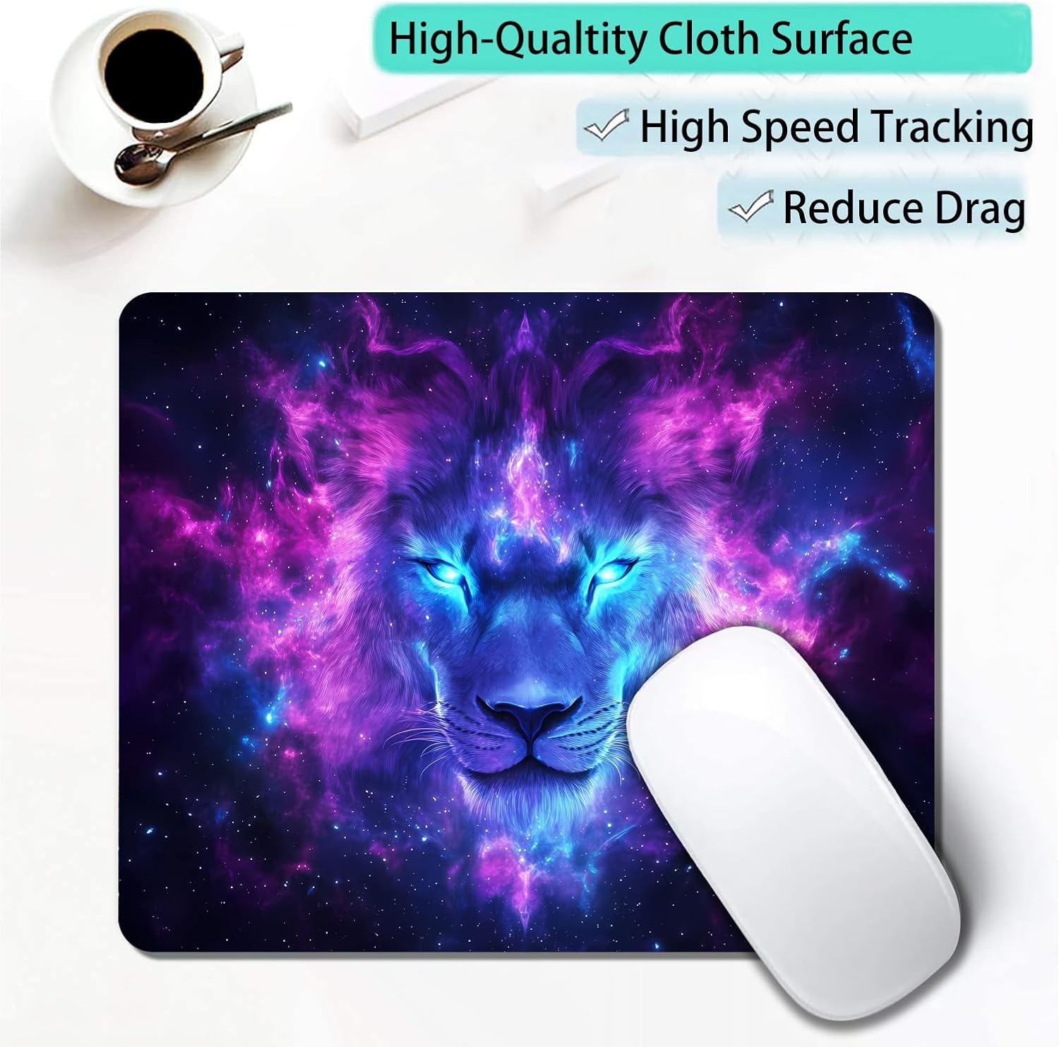 Cartoon Anime Elephant Custom Mouse Pad with Non-Slip Rubber, Small Square Design for Wireless Laptop & Computer Mouse Pads for Desk, 9.5 x 7.9 inch Smooth Surface for Gaming & Office