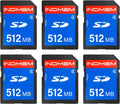 INDMEM SD Card 512MB, 6 Packs Class 4 512MB Flash Memory Card MLC Standard Secure Digital Cards Camera Cards