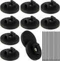 Magnetic Zip Tie Mount Wire Cable Holder, Include 10 Pcs 43mm Magnetic Cable Zip Tie Base with 50 Pcs Heavy Duty Zip, Multipurpose Wire Clips Management Base, Black