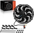 A-Premium 10'' 10 inch Universal Slim Fan Electric Radiator Cooling Fan Assembly, 12V 80W with Mount Kit