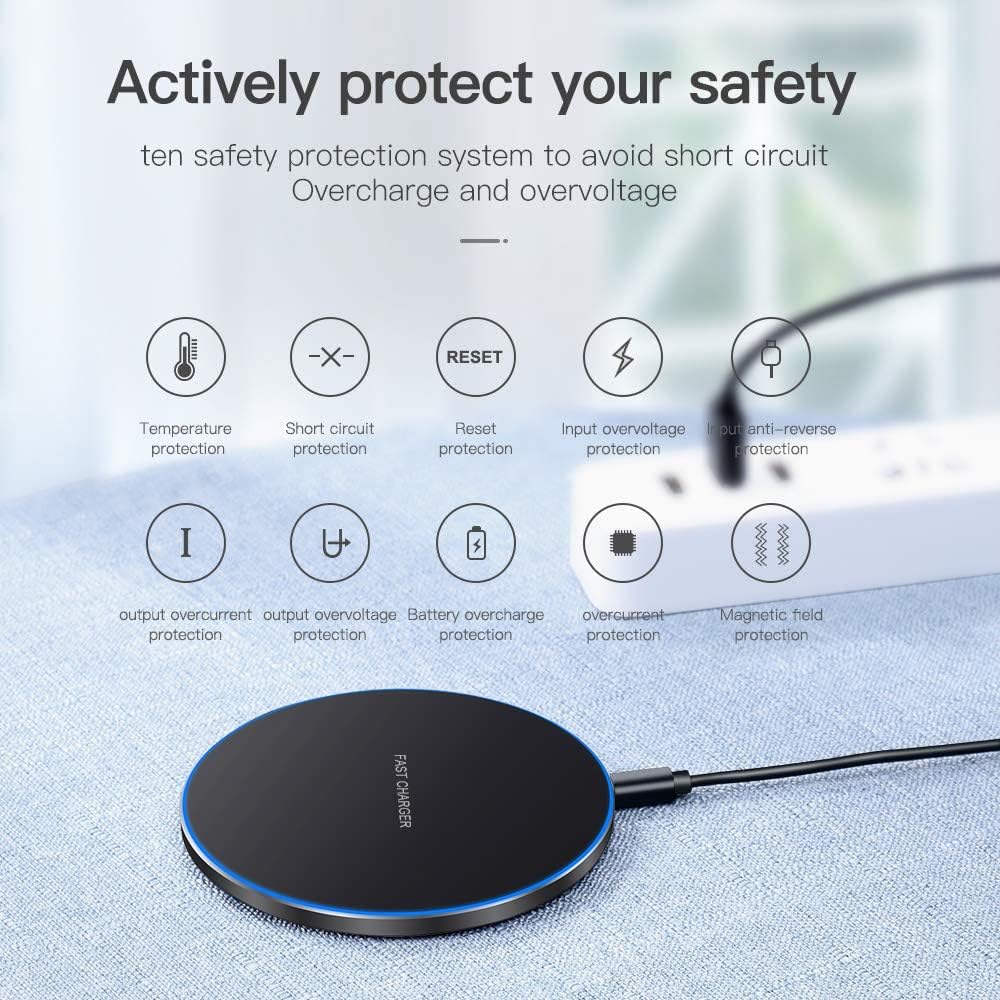 20W Fast Wireless Charger Pad,Wireless Phone Charging Station Compatible with iPhone 16 Pro/16/15/14/13/12/11/SE/X/AirPods,15W Fast Charge for Samsung Galaxy S24/S23/S22/S21/Note/Buds,Pixel,LG