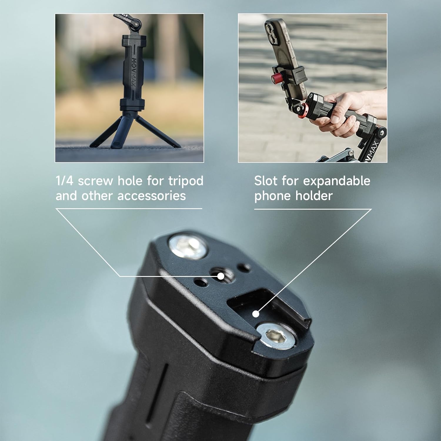 MOVMAX Blade Arm Handheld Kit for DJI Pocket 3, Insta 360, and GoPro Hero 12 Action Cameras, Handheld Stabilizer/N2 Arm Technology/Universal Locking Screw