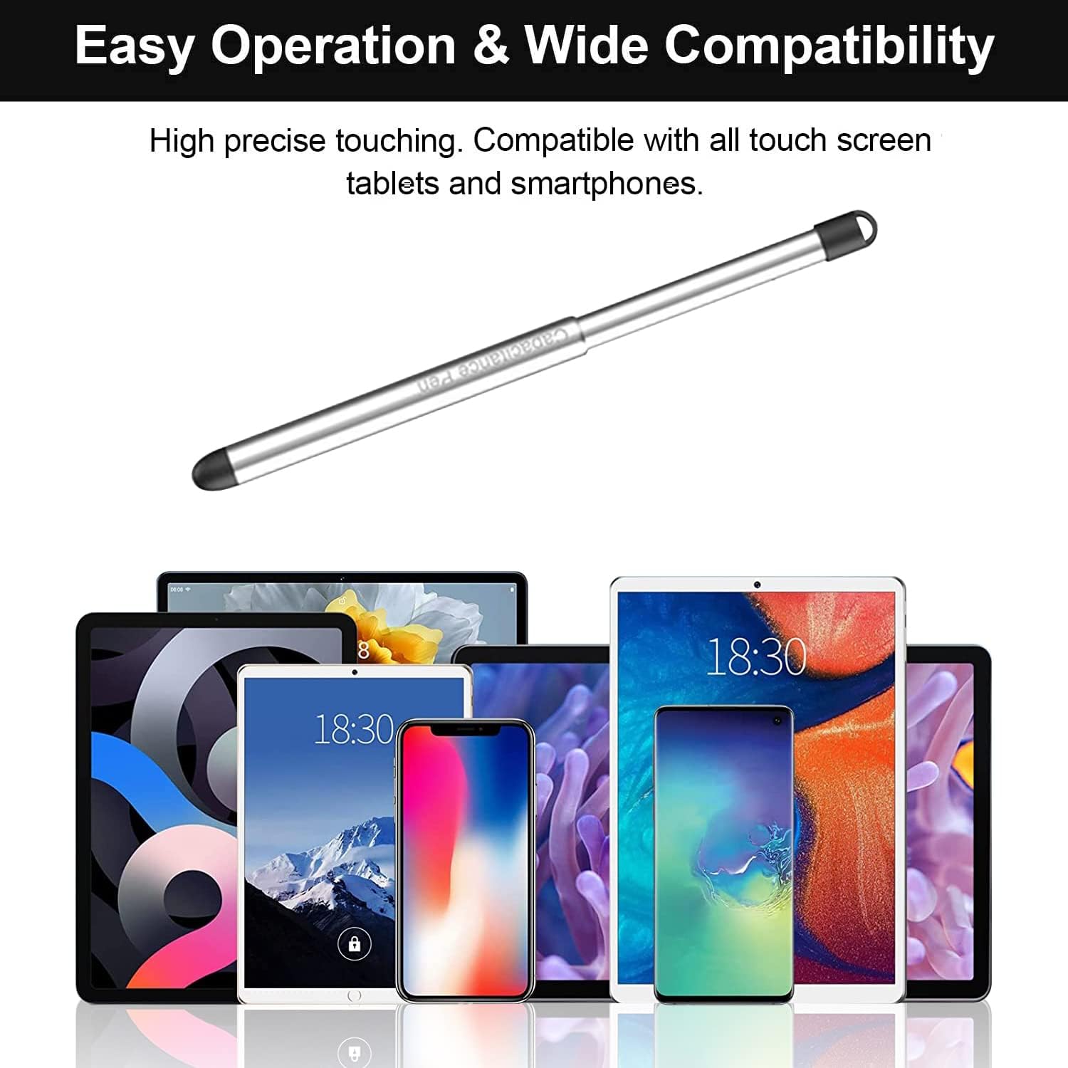 Stylus Pens with Pen Slot for Touch Screens, High Precision Capacitive Universal Stylus for iPad iPhone Tablets Samsung Galaxy All Touch Screen Devices (Black)