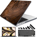 DONGKE for M4 MacBook Pro 16 Inch Case 2024 2023 2021 A3403 A3186 M3 A2991 M2 A2780 M1 A2485 Pro/Max Chip, Plastic Hard Shell Case & Keyboard Cover for Mac Pro 16 with Touch ID, Wood Grain