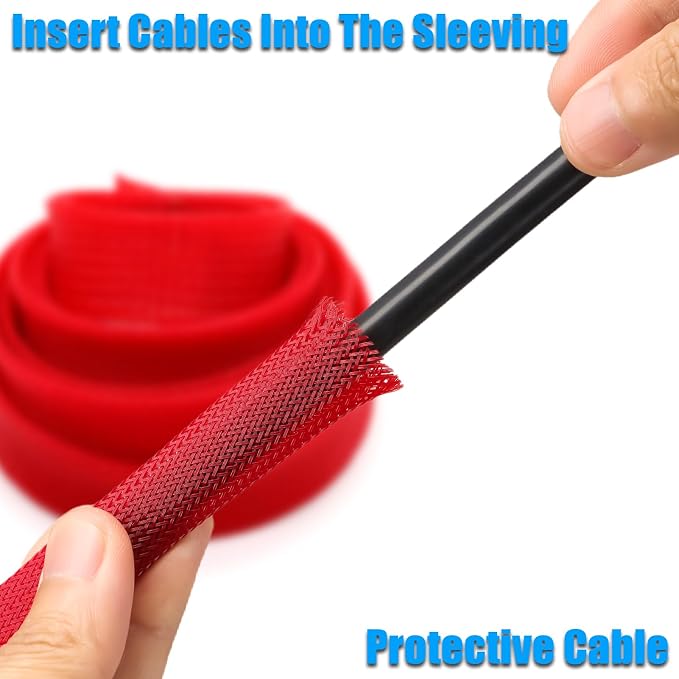 25ft PET Expandable Braided Cable Sleeve 13/16inch Pet Braided Cable Sleeve - Image 4